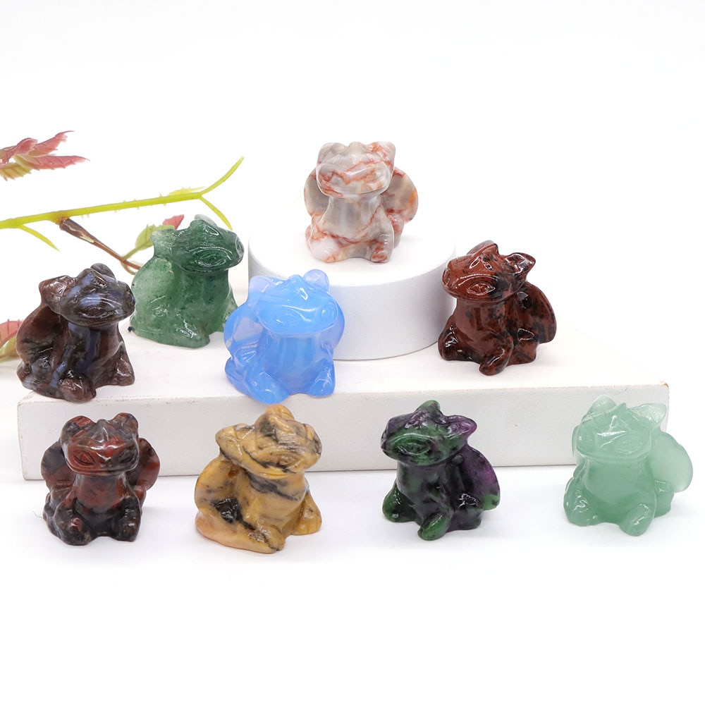 1 2 Toothless Flying Dragon Natural Stones Healing Crystal Quartz Carving Animal Figurine Crafts Home Decoration - Toothless Plush