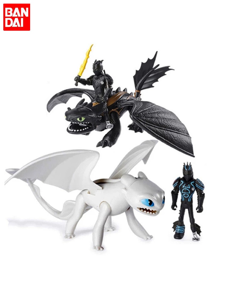 1 2Pcs Black White Toothless Dragon Action Figure Toy Model PVC Toothless Night Fury Collectible Action - Toothless Plush