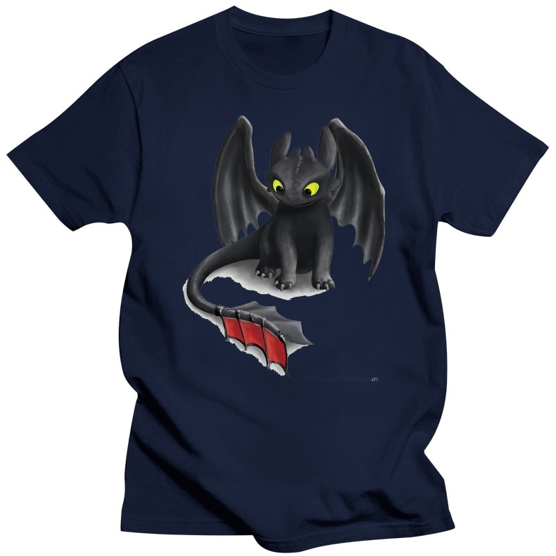 100 cotton O neck printed T shirt Toothless inspired Dragon T Shirt for men 1 - Toothless Plush