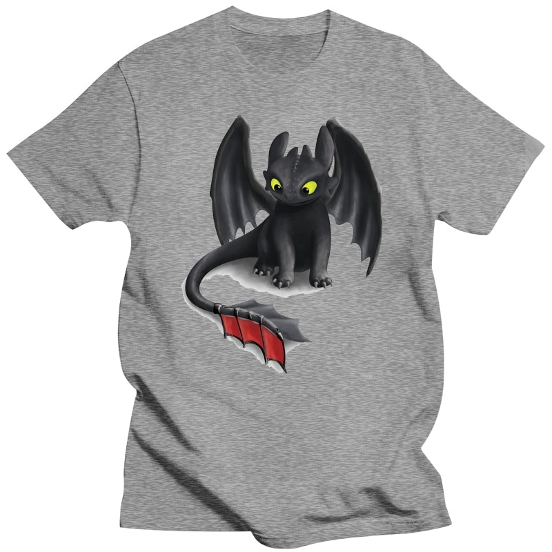 100 cotton O neck printed T shirt Toothless inspired Dragon T Shirt for men 2 - Toothless Plush