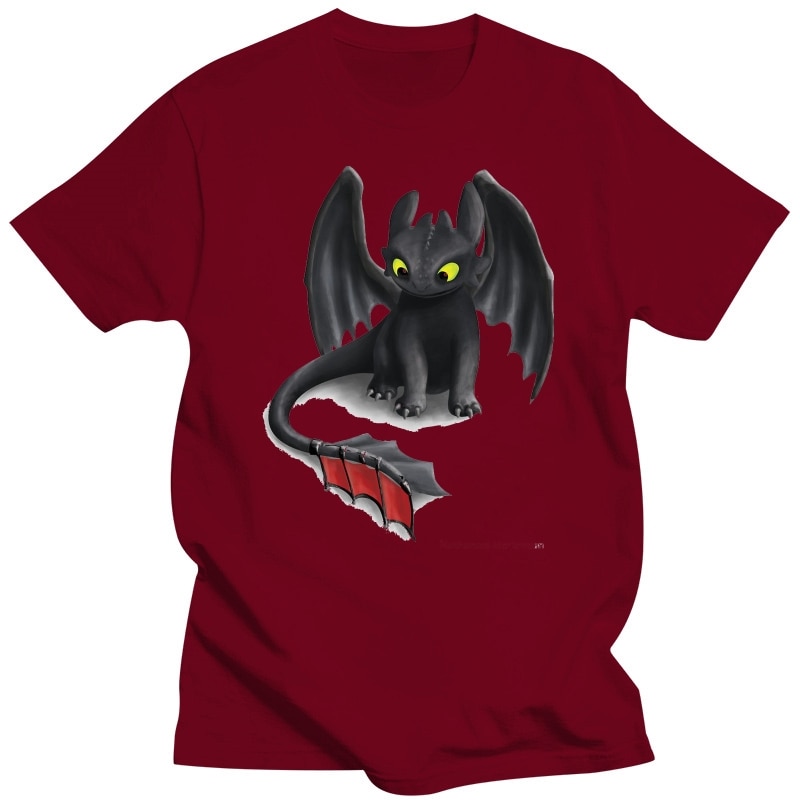 100 cotton O neck printed T shirt Toothless inspired Dragon T Shirt for men 4 - Toothless Plush
