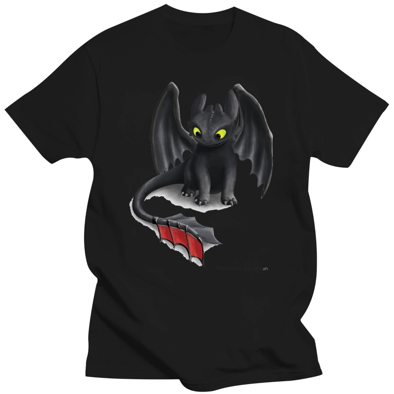 100 cotton O neck printed T shirt Toothless inspired Dragon T Shirt for men - Toothless Plush