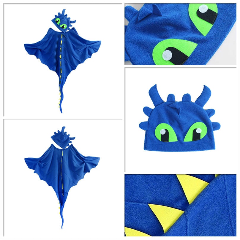 Dragon Costume Cloak with Hat Toothless Dragon Costume Cape Halloween Costumes Cosplay Dinosaur Costume 1 - Toothless Plush